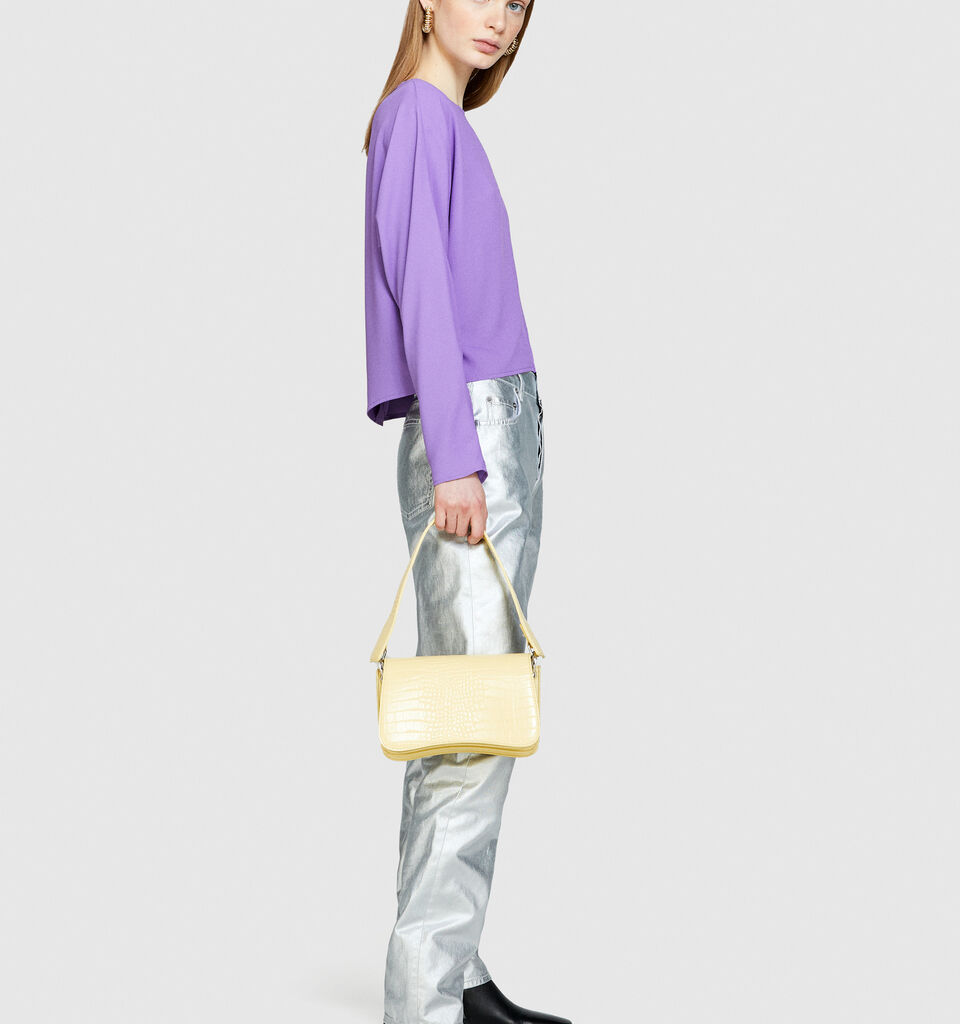 Blouse with crisscross - women's blouses - Lilac | Sisley image number 2